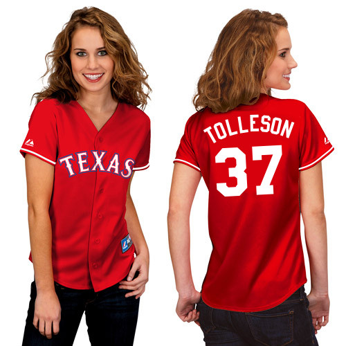 Shawn Tolleson #37 mlb Jersey-Texas Rangers Women's Authentic 2014 Alternate 1 Red Cool Base Baseball Jersey